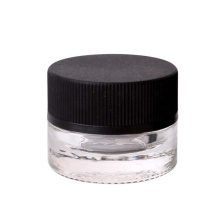 5ml clear round glass cosmetic jars with child proof cap